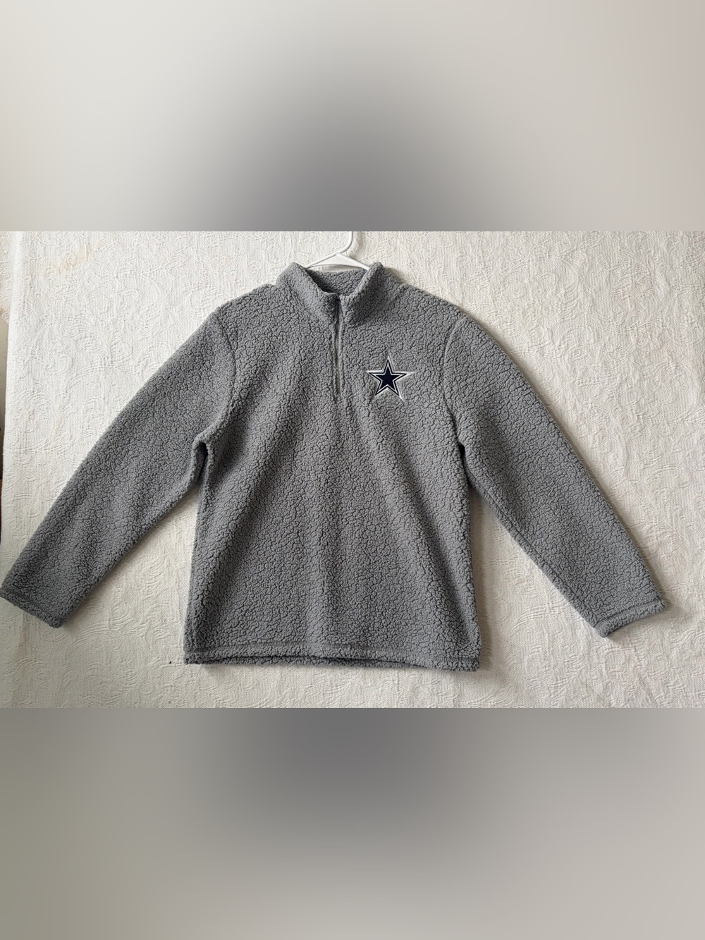 Dallas Cowboys Authentic Kids Sherpa 1/4 Zip Pullover Size XL(18-20)